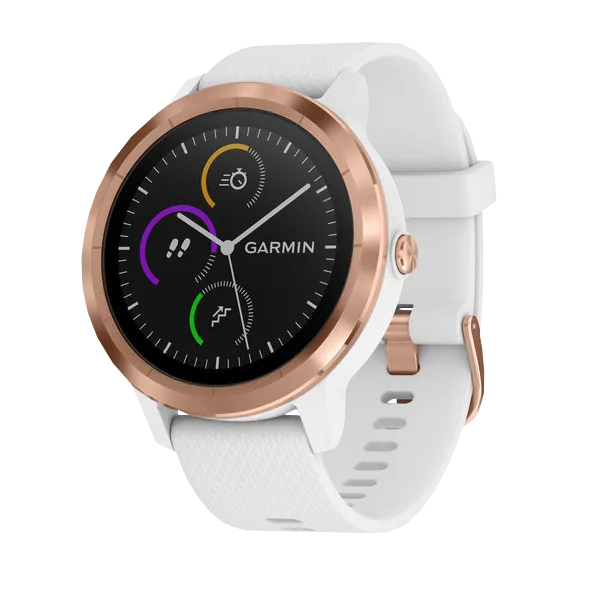 Смарт-часы Garmin Vivoactive 3 золотистые с белым ремешком